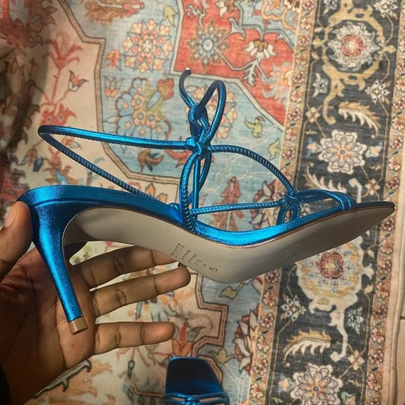 SCHUTZ Vibrant Blue Strappy Heels - Picture 2 of 6